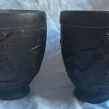 Pair of Art Deco vases Georges Le Feure (1868/1943) Glass paste Dancers