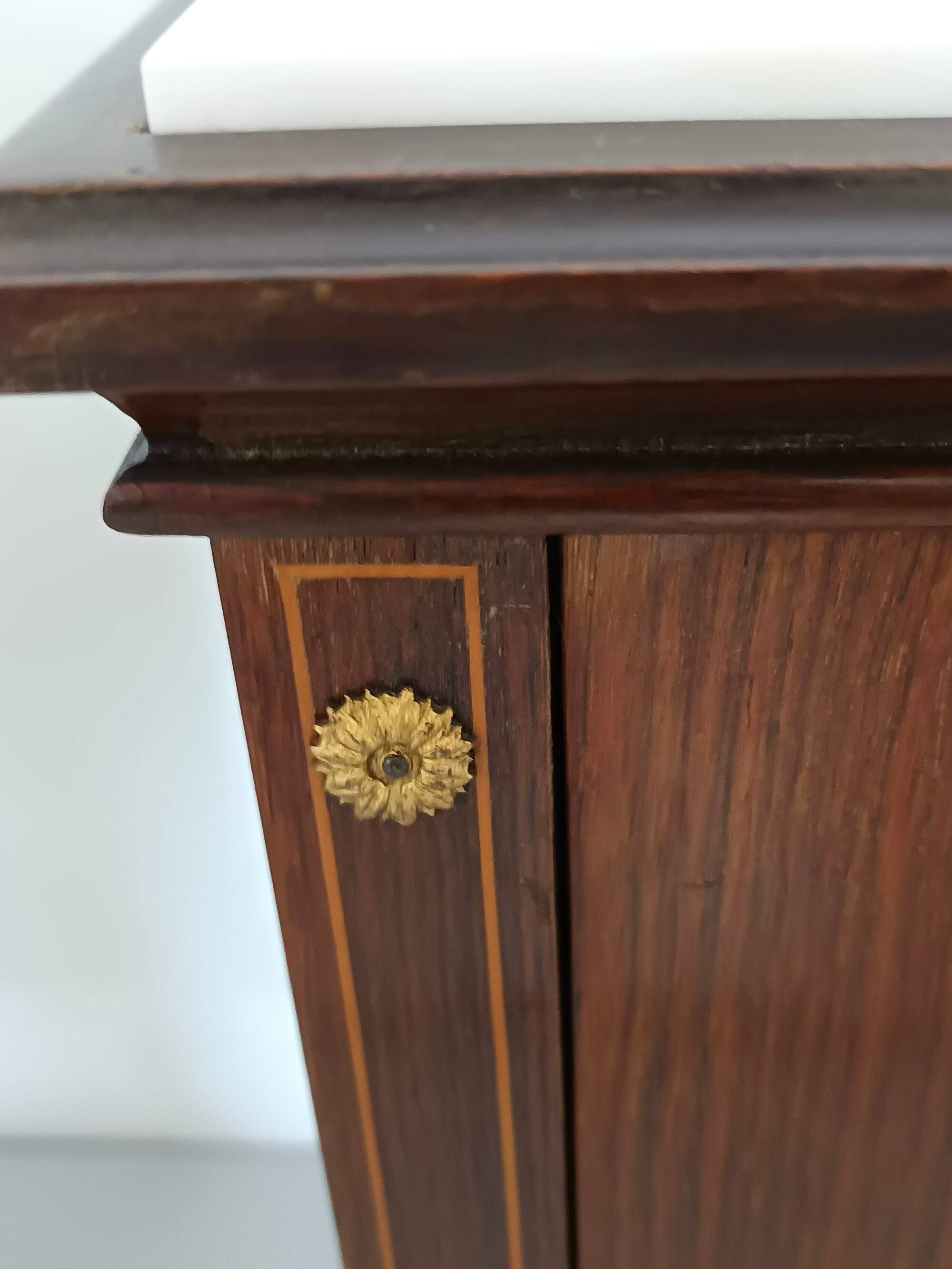 Pair of Black Walnut Nightstands with Marble Top ascr. to Paolo Buffa, Ita