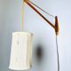 Large Rosewood Swivel-Arm Wall Lamp, Sweden 1950S