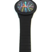 Postmodern Wall Clock in wrist watch shape Pop Art by Ultralux Swiss XL Memphis Age