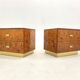 Paire de tables de chevet  loupe d’orme 1970