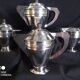 Art Deco silver-plated coffee and tea service, stamped.