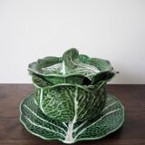 Souptureen and dish in cabbage slip