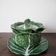 Souptureen and dish in cabbage slip