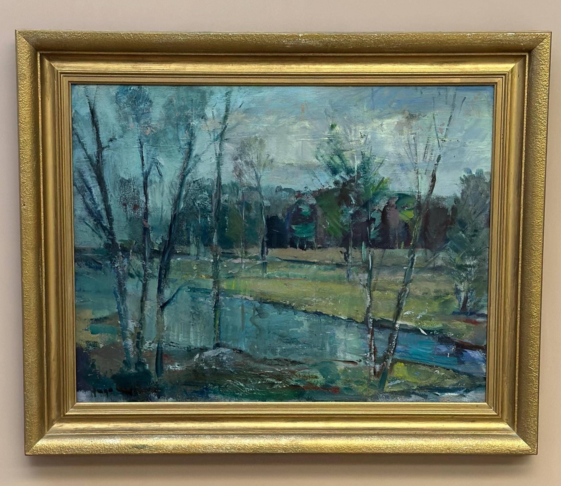Swedish Oil on Canvas – “Obscured by Trees” by Hugo Carlberg