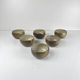 Set of 6 small stoneware bowls, 1970