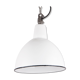 Suspension industrielle en émail de Pologne, couleur blanche, 1960