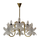 Mid-century Glass Chandelier,1970's.