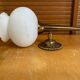 Arlus lunel wall torch light gold metal + white opaline mid-century