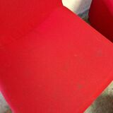 ARFA publisher - Series of 4 fireside chairs - In red wool, round metal legs - 1980