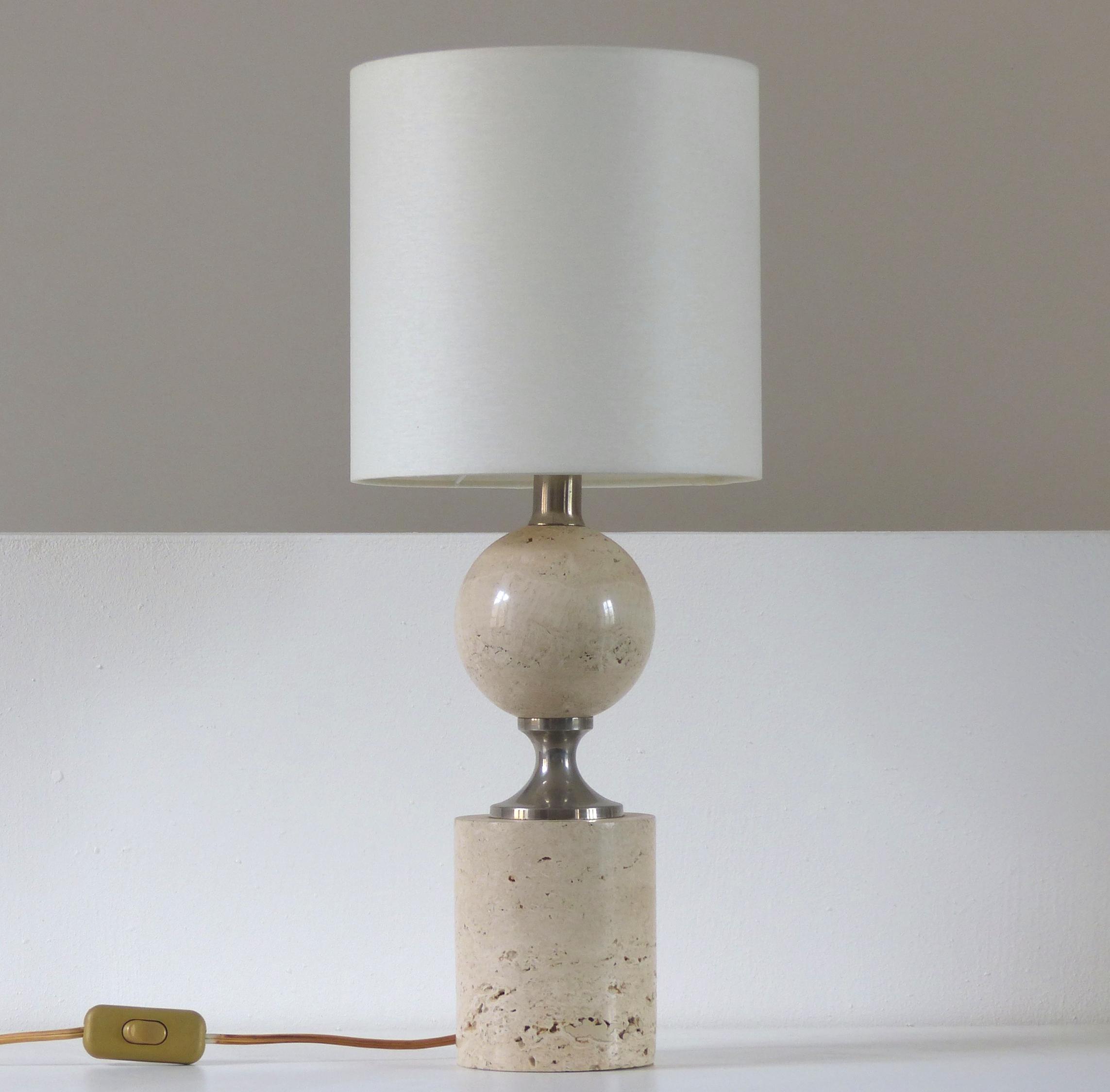 Travertine table lamp 1970