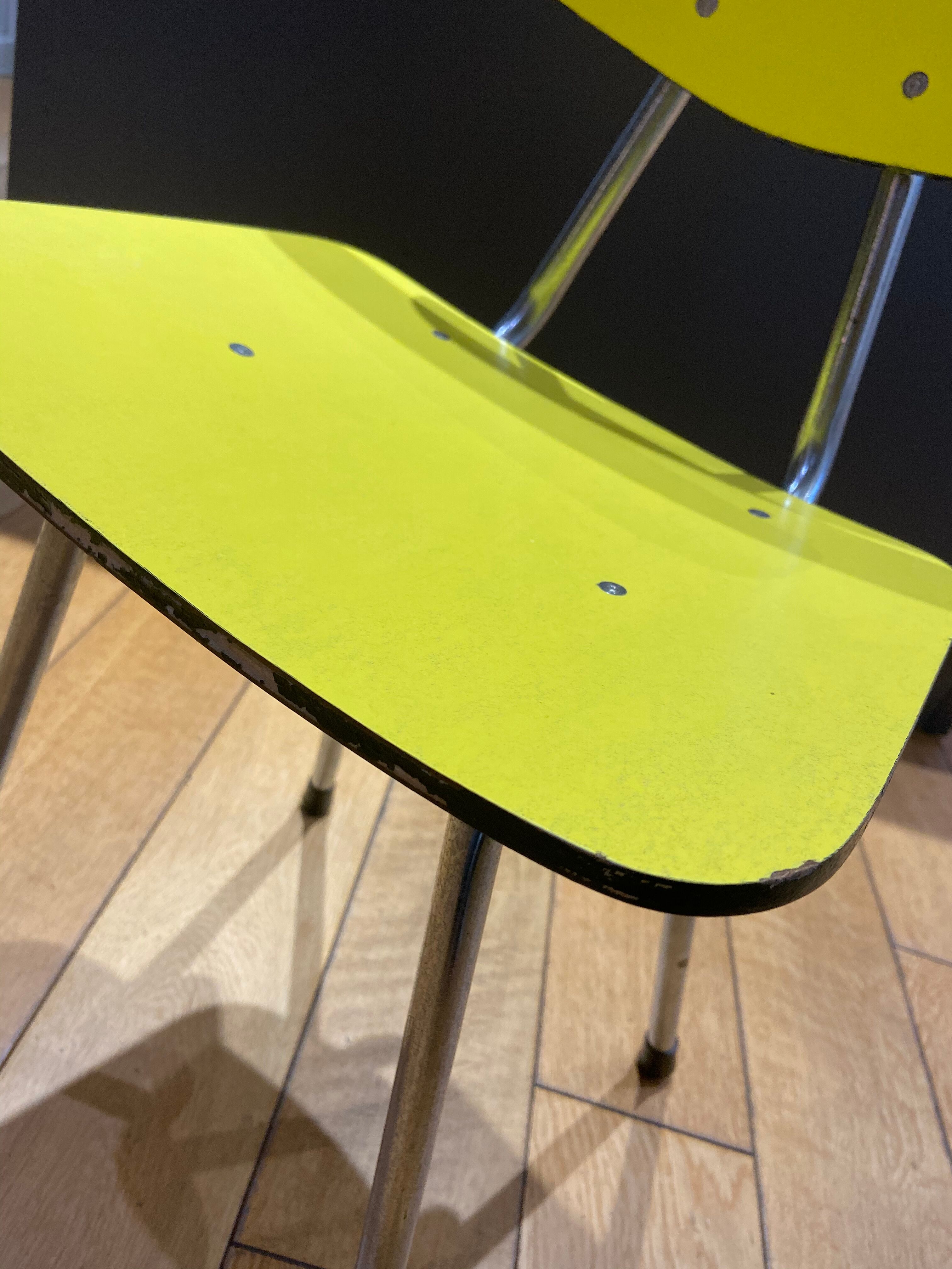 Yellow chair in child formica