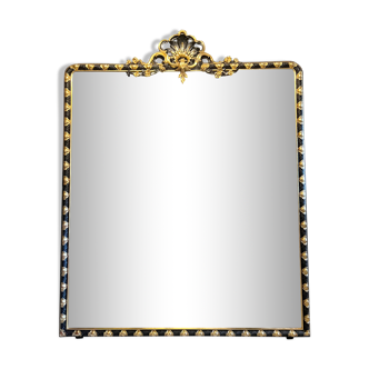 Opera Mirror In Gilded Wood and Blackened Ice Mercury XIX th 2m62 x 2m10