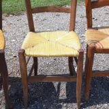 6 antique mulched chairs