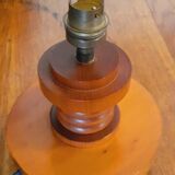 Vintage 50s lamp in varnished wood