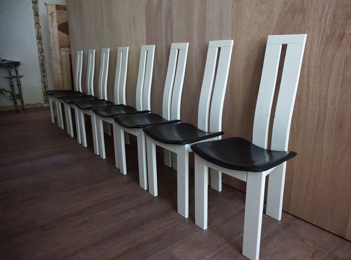 Set of 8 Italian Dining Chairs by Pietro Costantini for Ello, 1970s