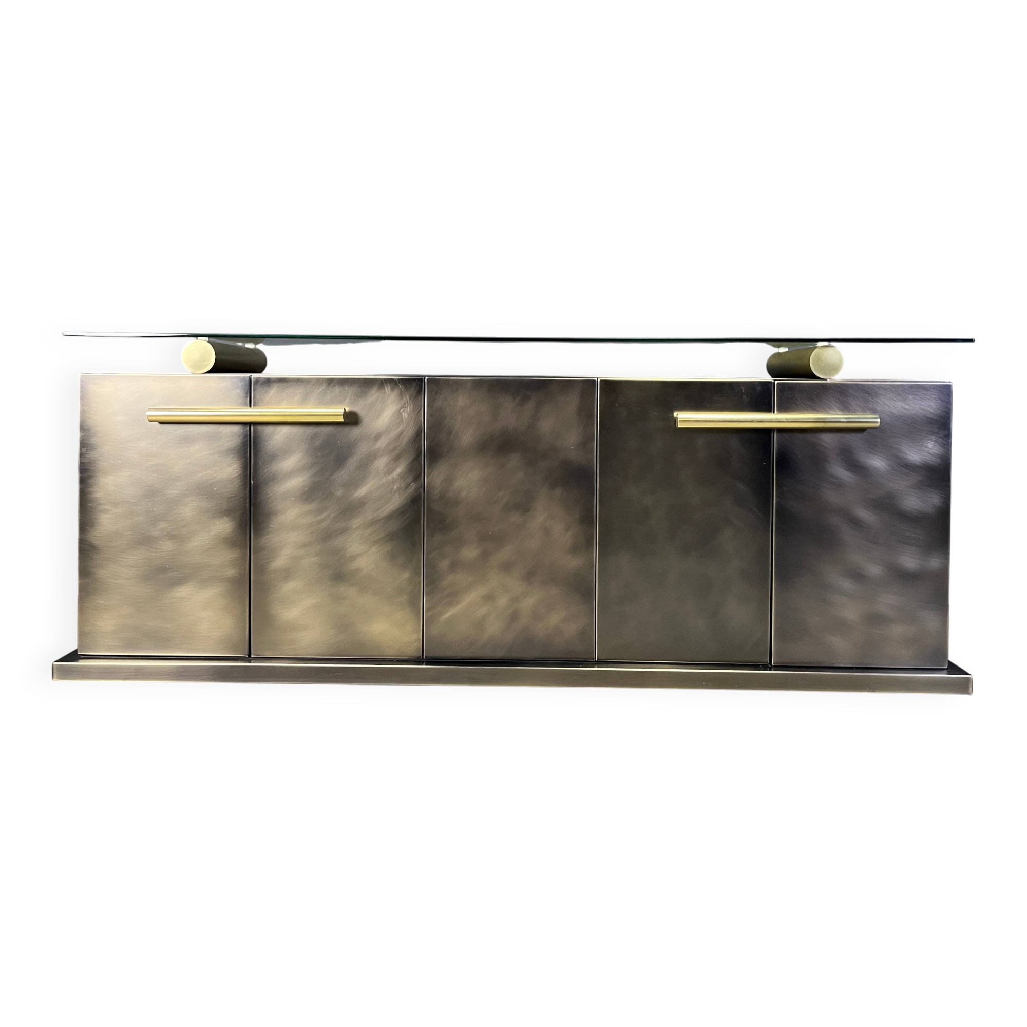 Vintage brass credenza by Belgochrom, 1980s