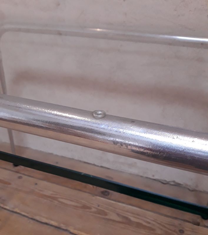 Desk table 120x76cm chrome metal and glass