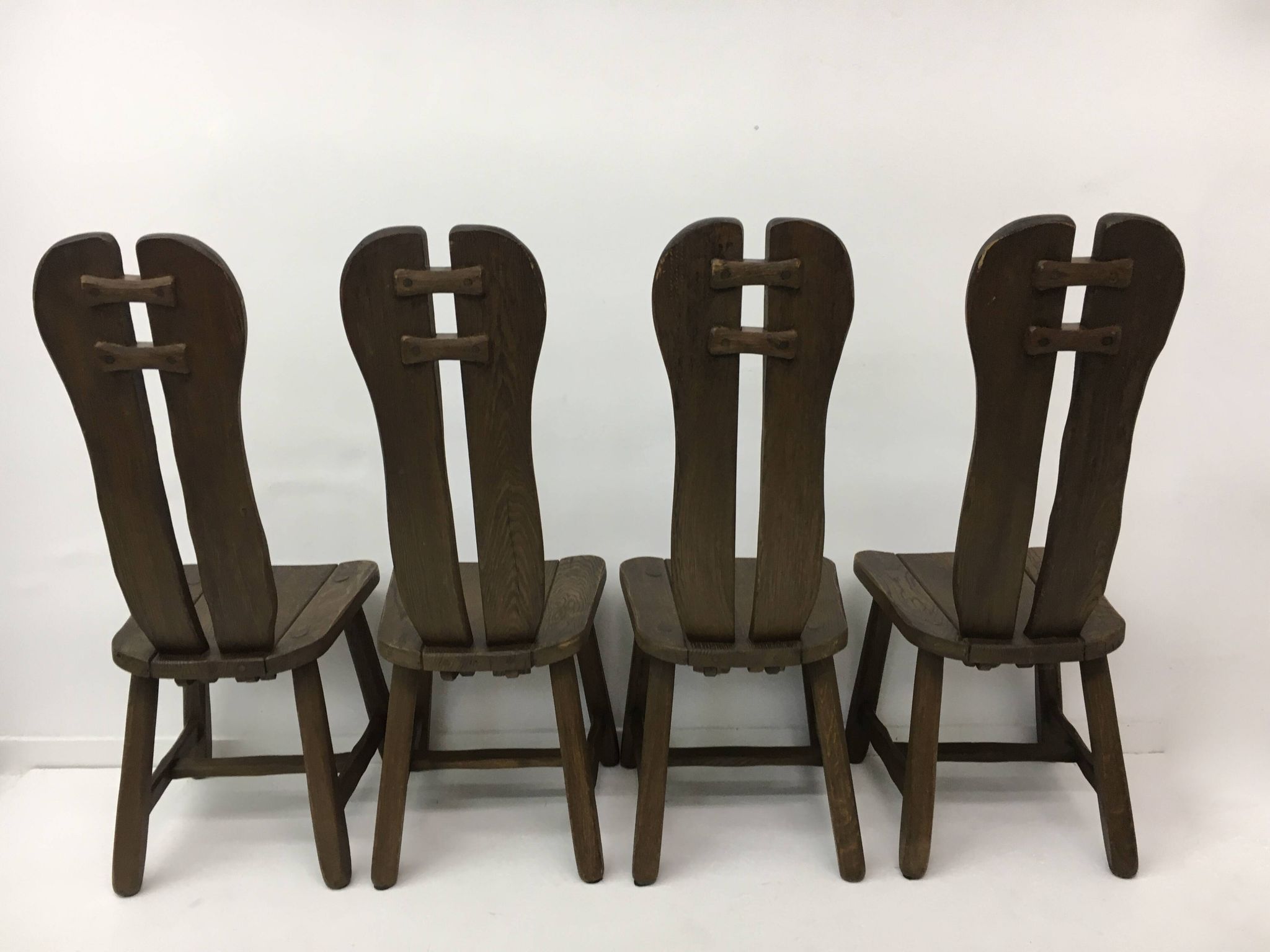 Set of 4 Belgian Brutalist Dining Chairs from De Puydt, 1970’s