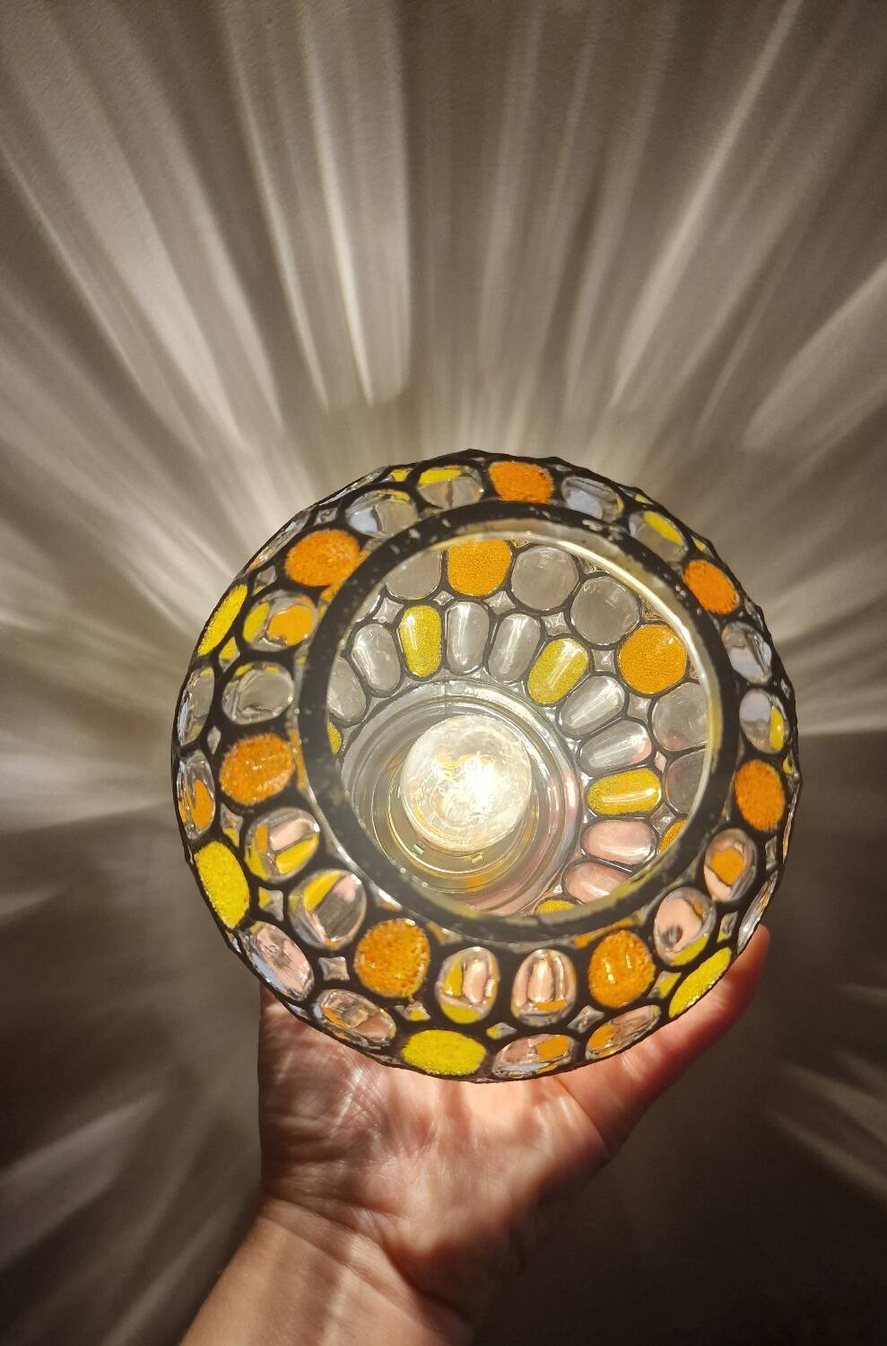 Vintage globe with stained glass effect