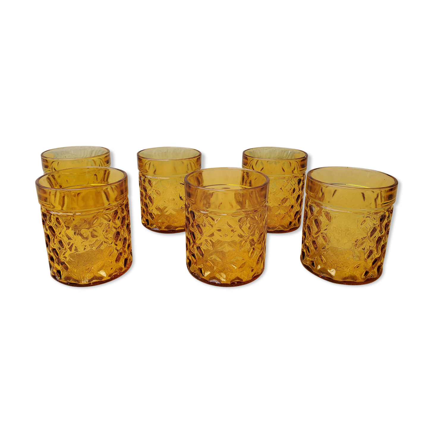 Amber glass whisky 6 glasses