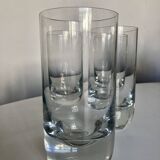 Set of 4 XXL solid glass tumblers in semi-crystal Scandinavian style