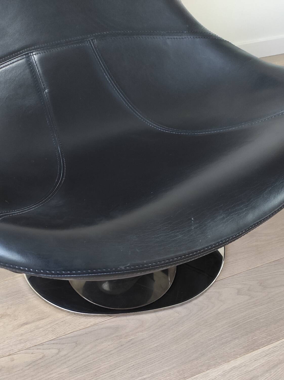 Pair of Tirup Ikea leather armchairs