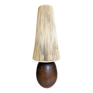 Lampe de table en céramique et sisal par Agne Aronsson, Suède, années 1960.