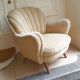 Fauteuil Club des années 40 50 original mid century Jaune beige vintage
