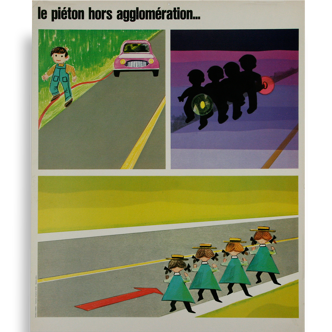Affiche des années 60 sur le thème de la sécurité