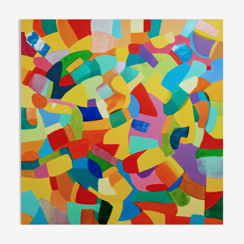 Abstract patchwork painting