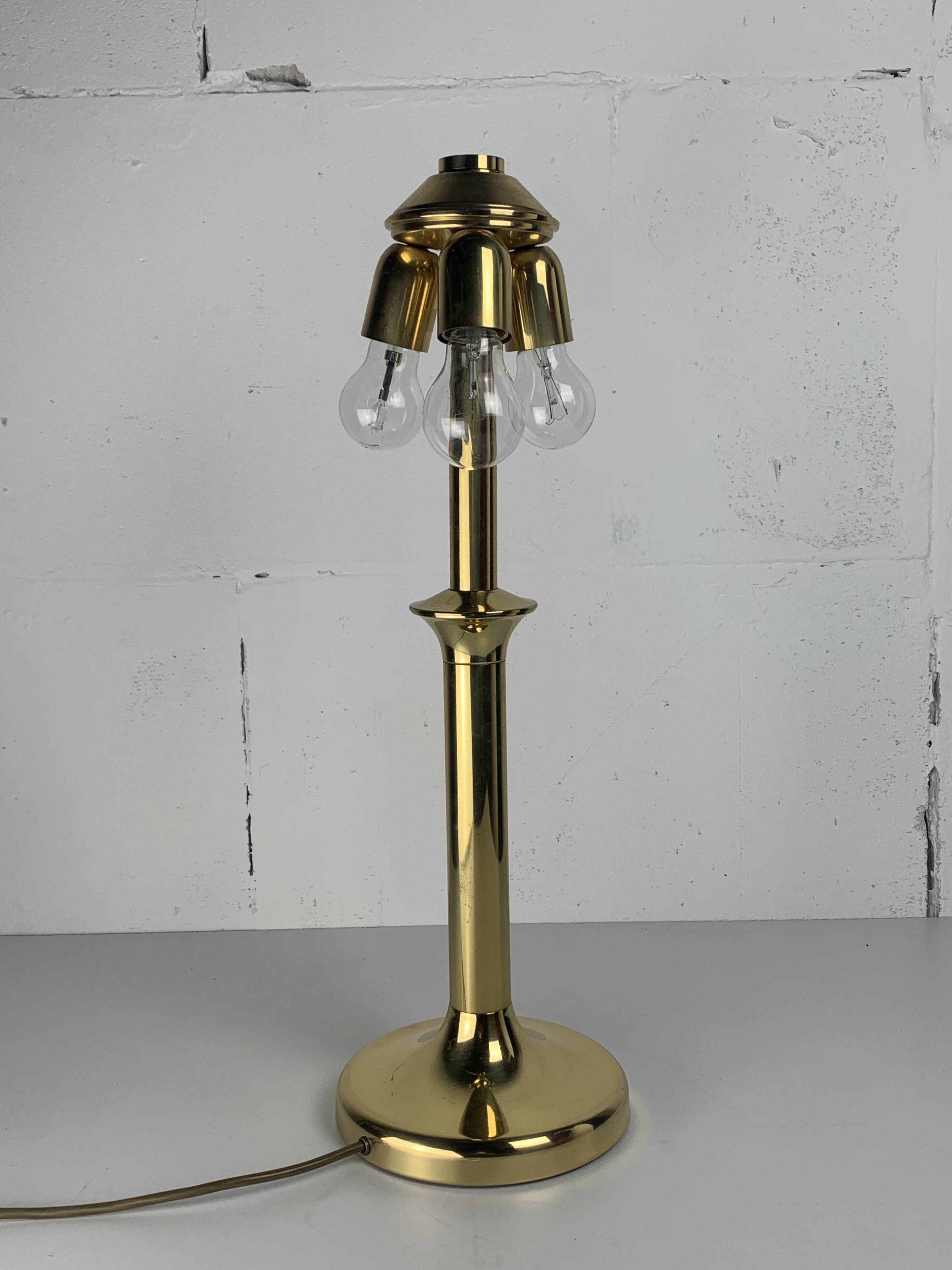 MIDCENTURY HOLLYWOOD REGENCY BRASS MUSHROOM TABLE LAMP VIENNA AUSTRIA 1960S