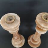 Pair of candlestick candlestick in onyx and brass H28cm TBE
