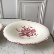 Duo de plats de service longchamp roses années 30-40