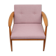 Scandinavian pink armchair in beech wood - 1960s