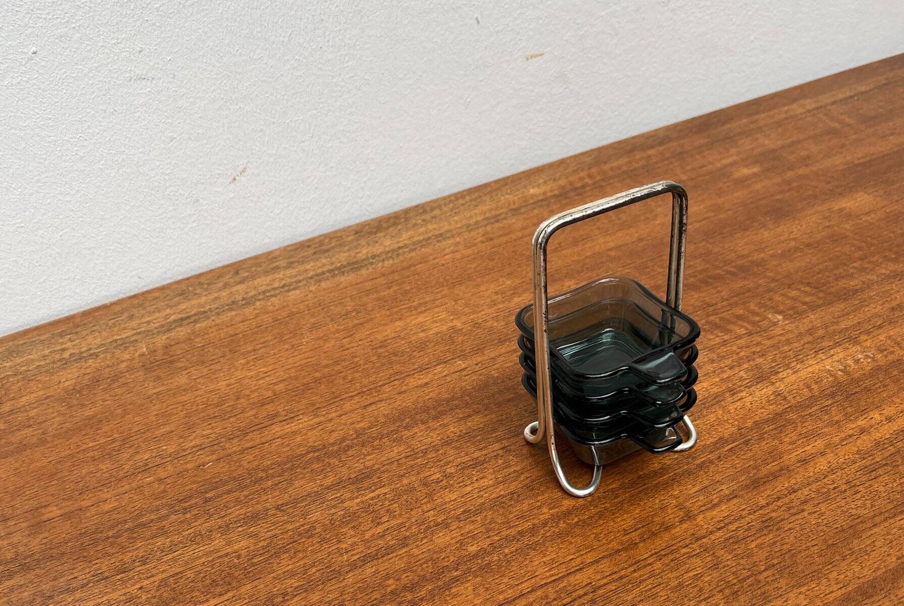 Stackable German ashtrays from the mid-century by Wilhelm Wagenfeld for WMF, 1960s, set of 5.