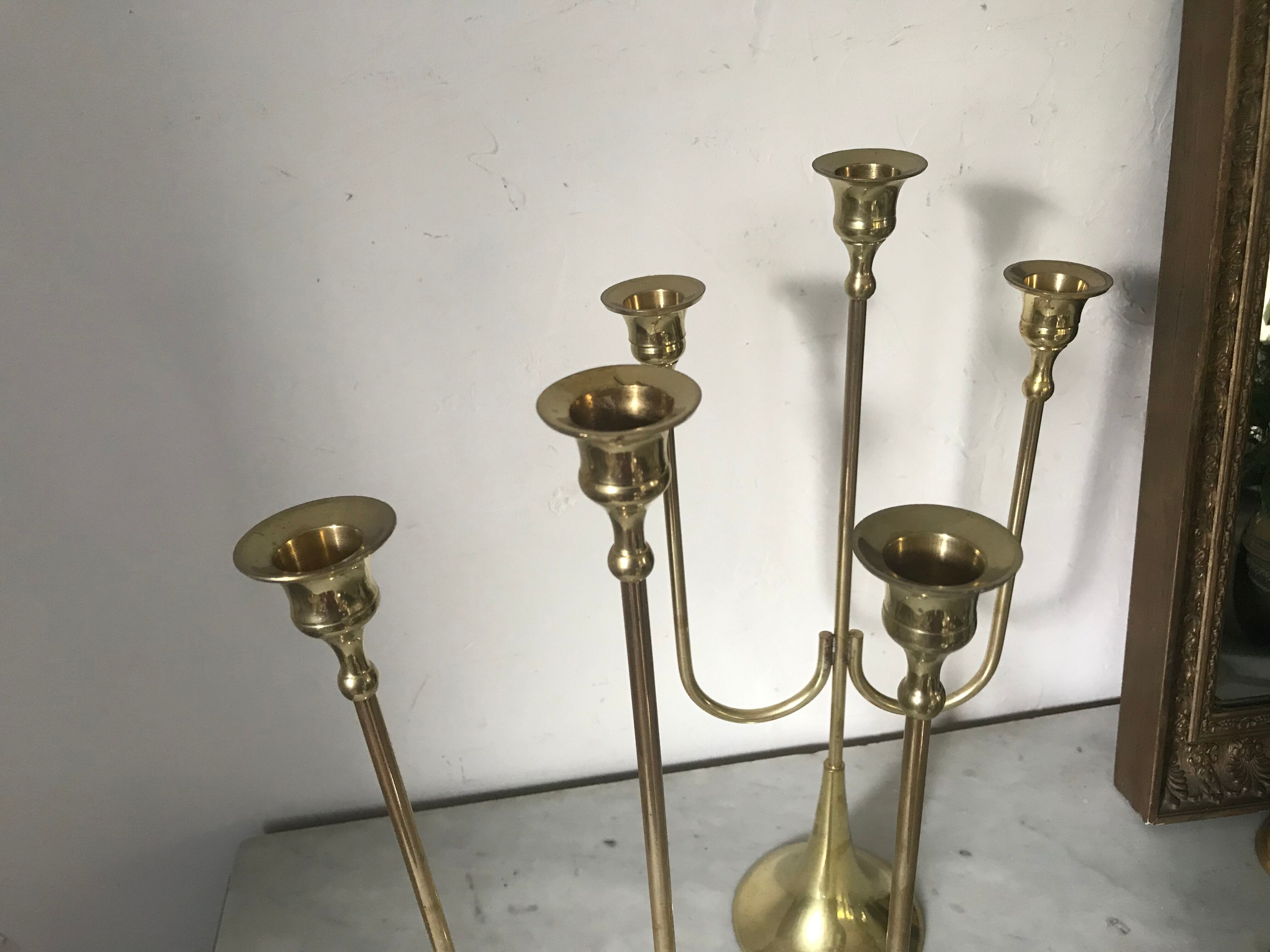 Pair of brass candlesticks