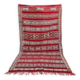 Zemmouri Kilim Rug, Flat Weave Berber Rug, Handmade Moroccan Rug, Home Decor