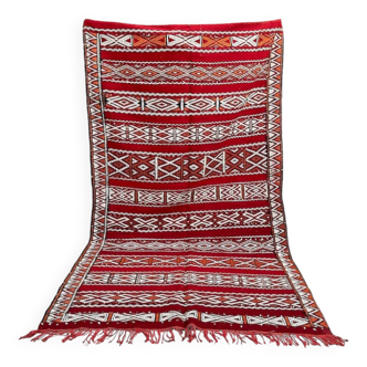 Tapis Kilim Zemmouri, Tapis Berbère à Tissage Plat, Tapis Marocain Fait Main, Décoration Intérieure