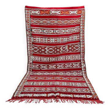 Tapis Kilim Zemmouri, Tapis Berbère à Tissage Plat, Tapis Marocain Fait Main, Décoration Intérieure