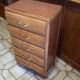 Vintage weekly chest of drawers with compass feet