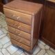 Vintage weekly chest of drawers with compass feet