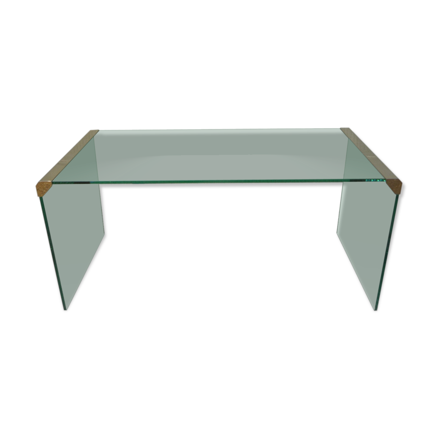Table basse verre et métal doré Gallotti et Radice