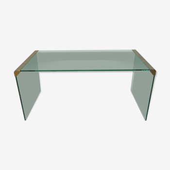 Gallotti and Radice-glass and gilded metal coffee table