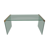 Table basse verre et métal doré Gallotti et Radice