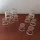 Lot de 10 verres anciens avec bandes granitées et dorées