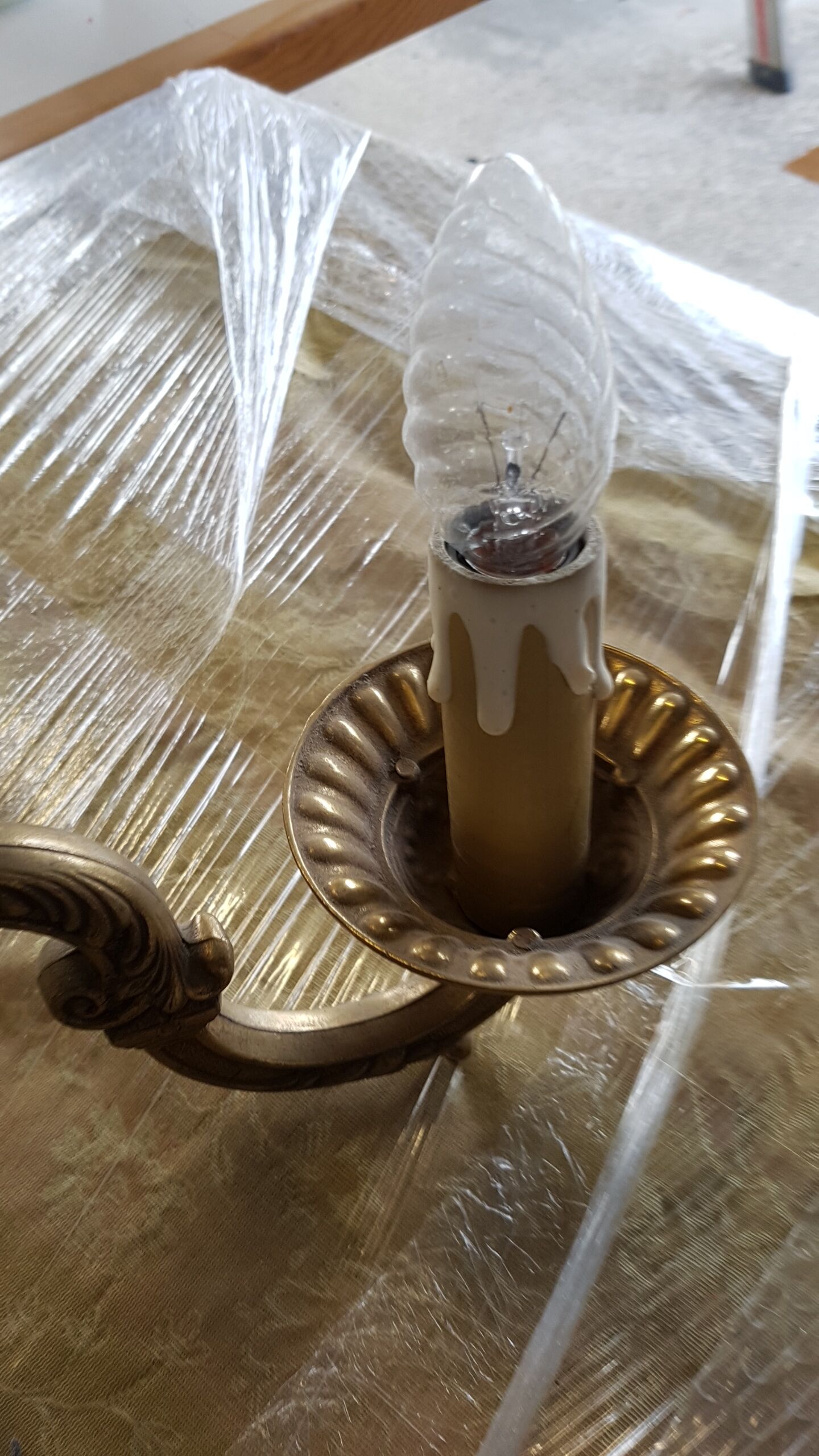 Golden bronze chandelier