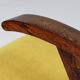 Fauteuil scandinave velours côtelé jaune citron chêne 1960
