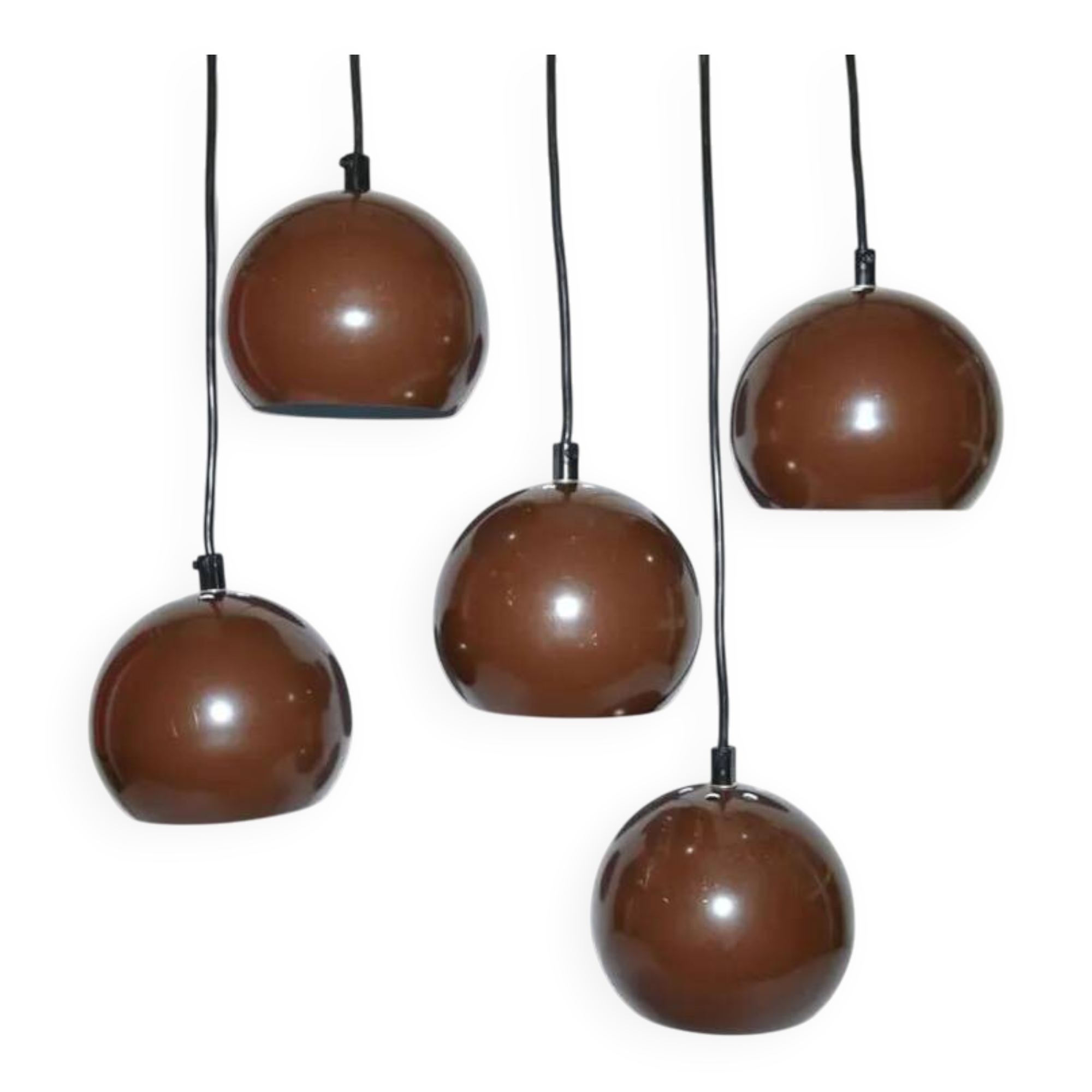 Set of 5 Mid-Century Design Ceiling Lamps Bubbles, E.S.Horn, Denmark, 1970s