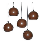 Set of 5 Mid-Century Design Ceiling Lamps Bubbles, E.S.Horn, Denmark, 1970s